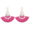 Handmade macrame earrings pink