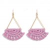 Boho macrame earrings pink